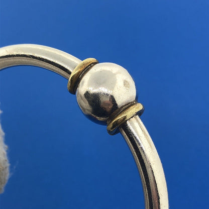 Vintage Taxco Mexico TD-70 925 Sterling Silver Brass Highlights Cuff Bracelet