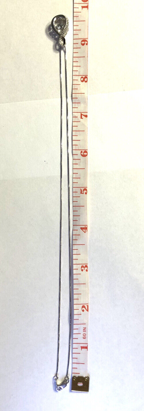 Designer 925 Sterling Silver Diamond and Blue Tourmaline Pendant Necklace