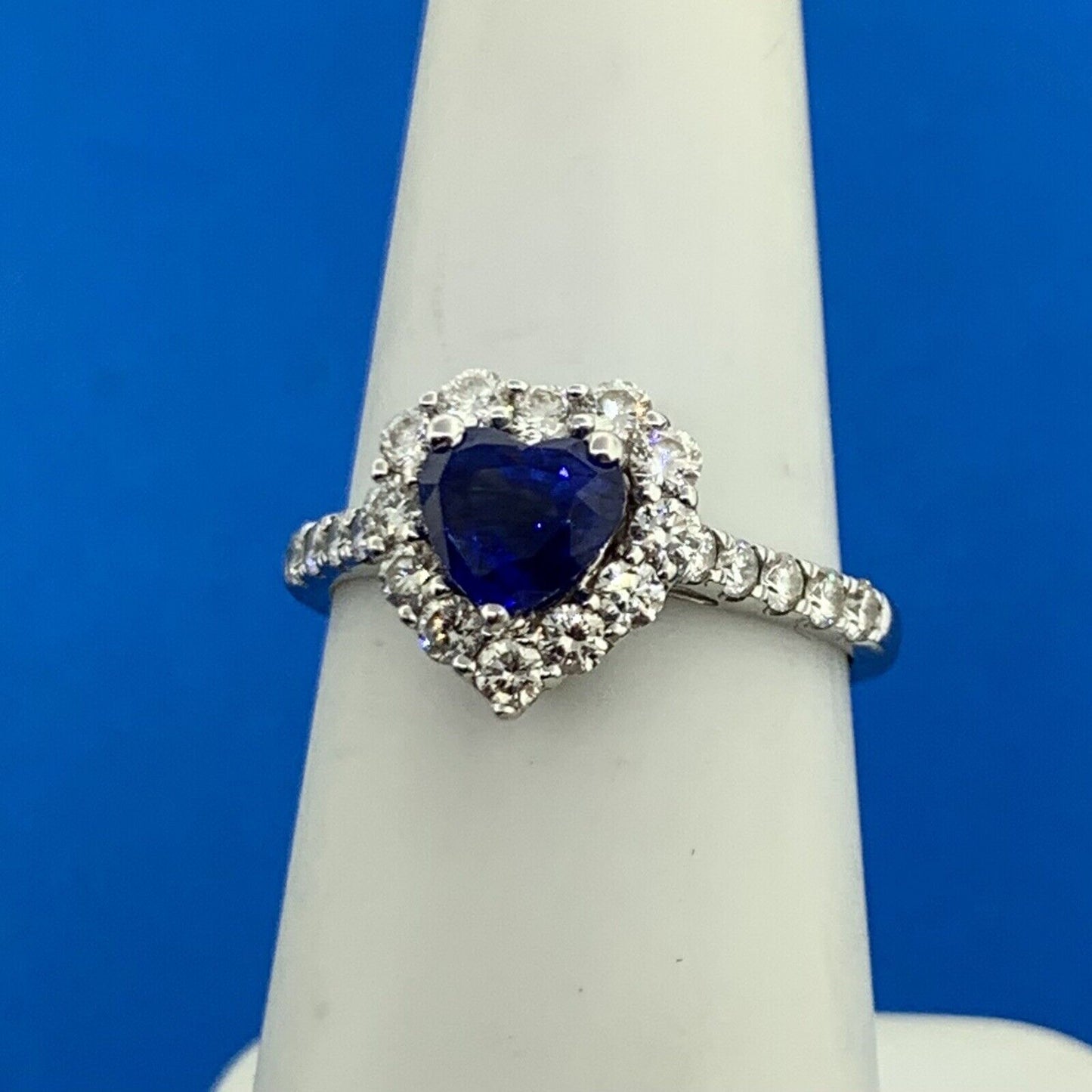 Kallati 14K White Gold Ceylon Sapphire & Diamond Heirloom Collection Ring