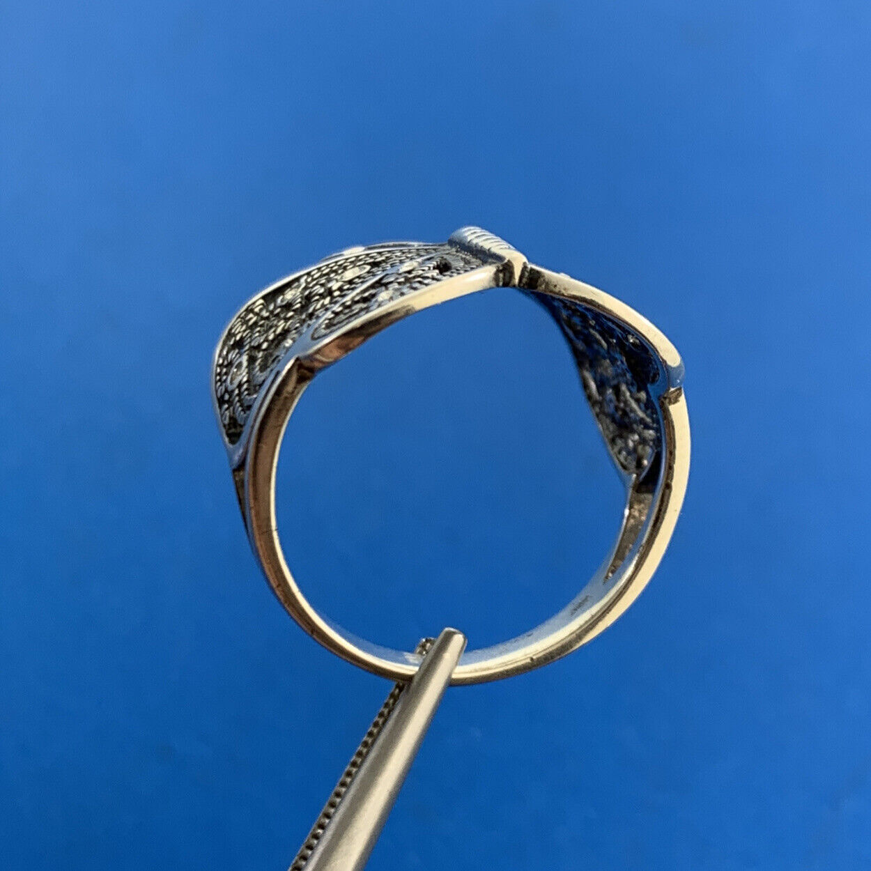 925 Sterling Silver Designer Filigree Cubic Zirconia CZ Butterfly Finger Ring