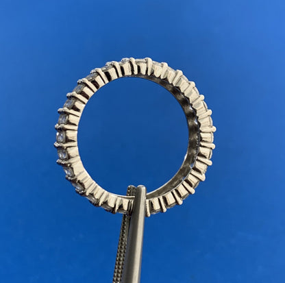 MEDA 925 Sterling Silver Cubic Zirconia Eternity Wedding Anniversary Band Ring