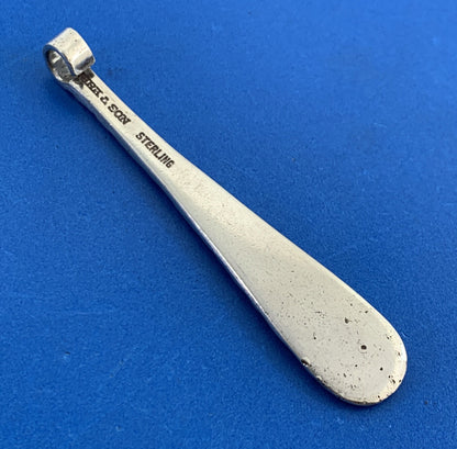 Vintage Kirk & Sons 925 Sterling Silver Repousse Pattern Spoon Pendant