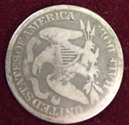 1873 US Coinage Silver 90% Seated Liberty Half Dollar 50C With Arrows