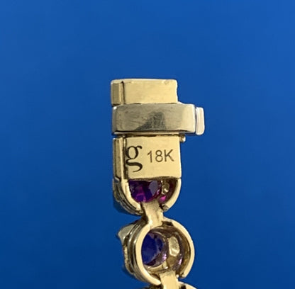 Ross Simons 18K Yellow Gold Custom Amethyst Ruby Statement Tennis Bracelet