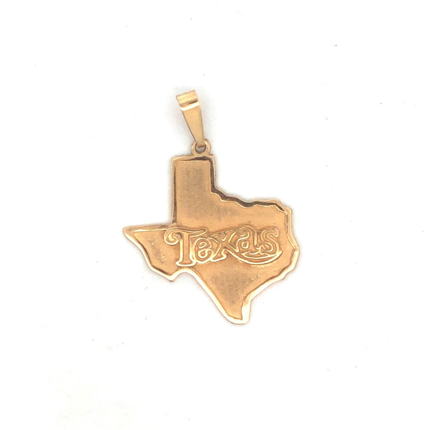 Designer 14K Yellow Gold Texas State USA Map Pendant