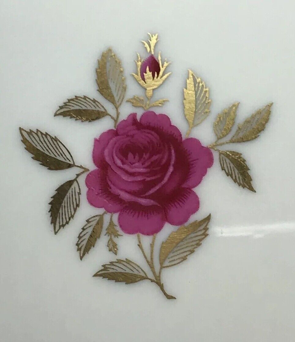Lenox China Rhodora Pattern Rose Design Gold Linen 10-3/8" Dinner Plate
