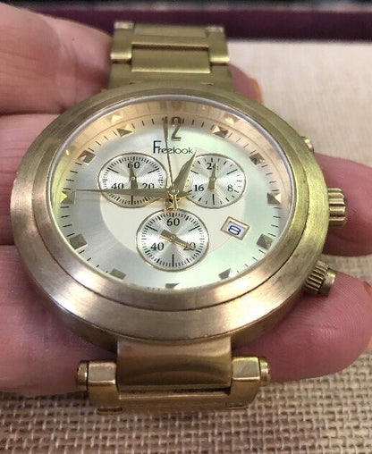 Unisex Gold-Toned Stainless Steel Freelook Chronograph Quartz Watch HA1136CHMG