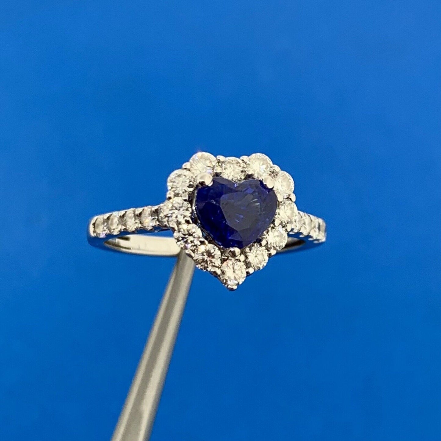 Kallati 14K White Gold Ceylon Sapphire & Diamond Heirloom Collection Ring