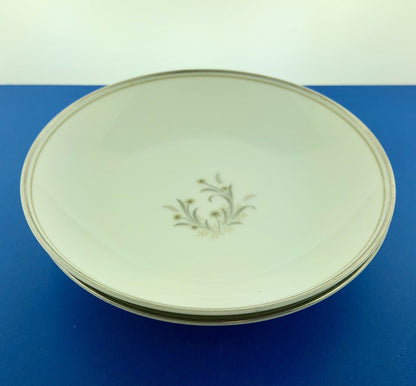 Retired Noritake Ardis China 5 1/2" Platinum Tab Fruit Dessert Bowl TWO Pc Set