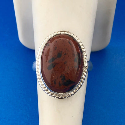 Fabulous Sterling Silver Oval Red Jasper Rejuvenation Statement Ring