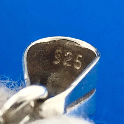 Stunning Sterling Silver 925 Cabochon Pink Jasper Oval Dangle Pendant