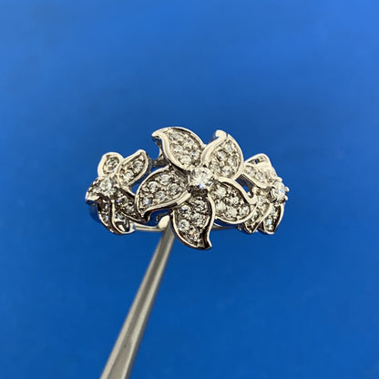 Joseph Esposito ESPO Sterling Silver 925 Cubic Zirconia CZ Flower Cluster Ring