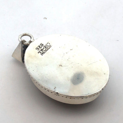 Vintage Taxco TM-287 Sterling Silver Mahogany Obsidian Statement Oval Pendant