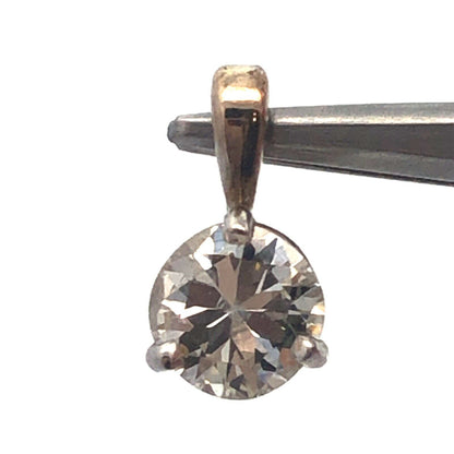 14K White Gold Round Diamond Solitaire Bridal Birthday Anniversary Pendant