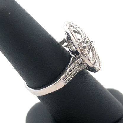 925 Sterling Silver Cubic Zirconia CZ Round 3D Swirl Swag Statement Ring