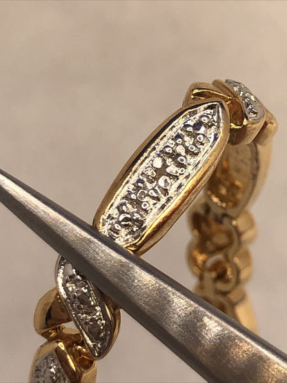 Designer 925 Sterling Silver Vermeil Two Tone Diamond Tennis Bracelet