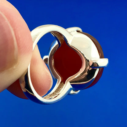 Designer Whitney Kelly WK 925 Sterling Silver Carnelian Solitaire Statement Ring