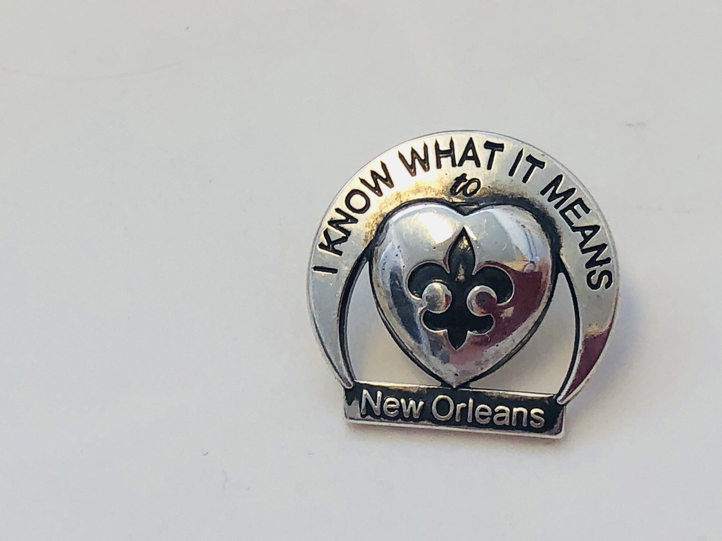 Anne Dale Sterling Silver 925 Katrina Fleur De Lis New Orleans LA Memorial Pin