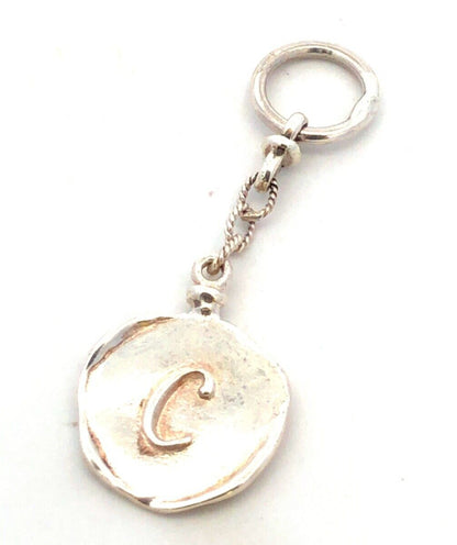 Vintage Waxing Poetic 925 Sterling Silver Initial Letter C Wax Stamp Charm