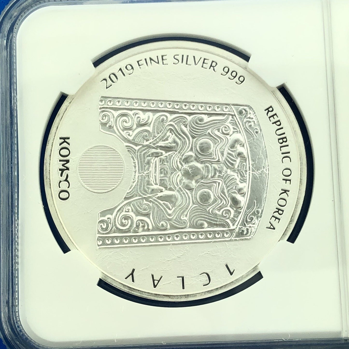 2019 NGC MS69 South Korea Chiwoo Cheonwang 1 Clay .999 Fine Silver Medal