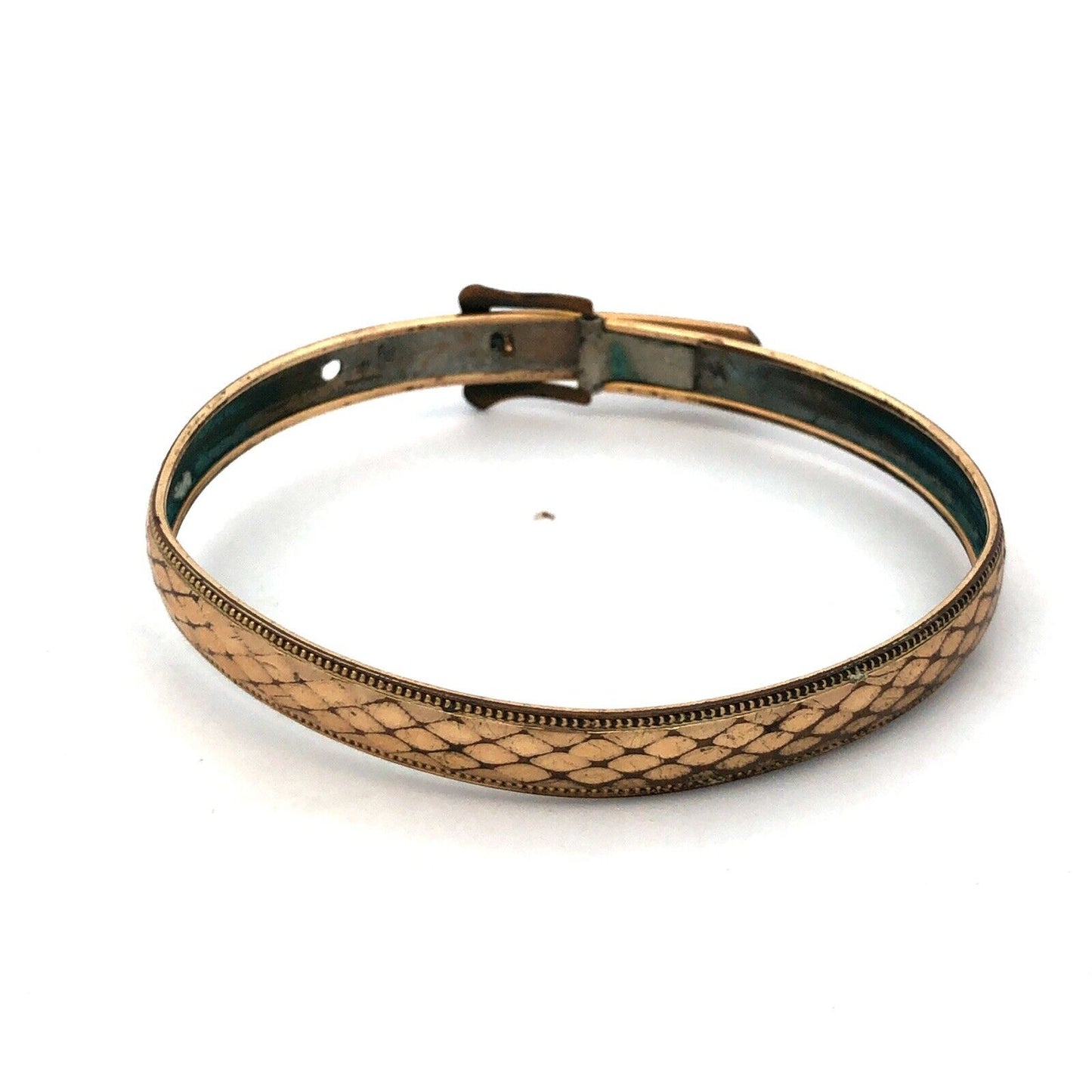 Antique Art Nouveau Brass Diamond Design Belt Buckle Bracelet