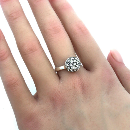 Designer Michael Anthony 925 Sterling Silver Round Cubic Zirconia Ball Dome Ring