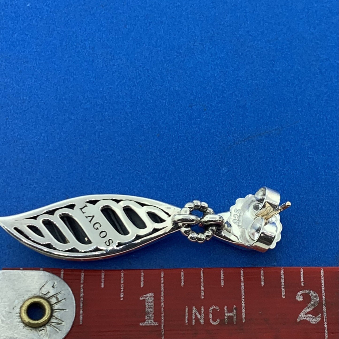 Lagos 925 Sterling Silver Leaves Collection Dangle Drop Statement Earrings
