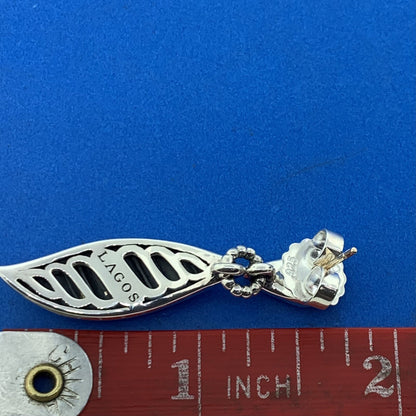 Lagos 925 Sterling Silver Leaves Collection Dangle Drop Statement Earrings