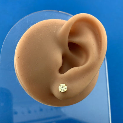Elegant Designer IPS 14K Yellow Gold Round Diamond Stud Earrings