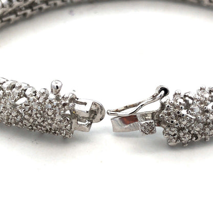 Designer DBJ 925 Sterling Silver Round Diamond Cluster Tennis Bracelet