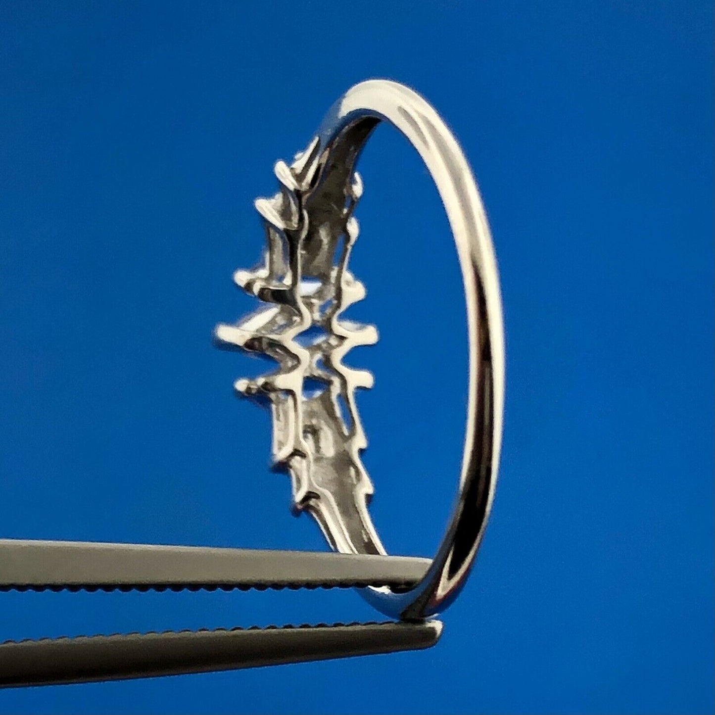 Gorgeous 10k White Gold Marquise Tanzanite Baguette Diamond Accent Ring Size 7