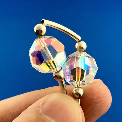 Stunning 925 Sterling Silver Aurora Borealis Cyrstal Bead Bracelet Necklace Set