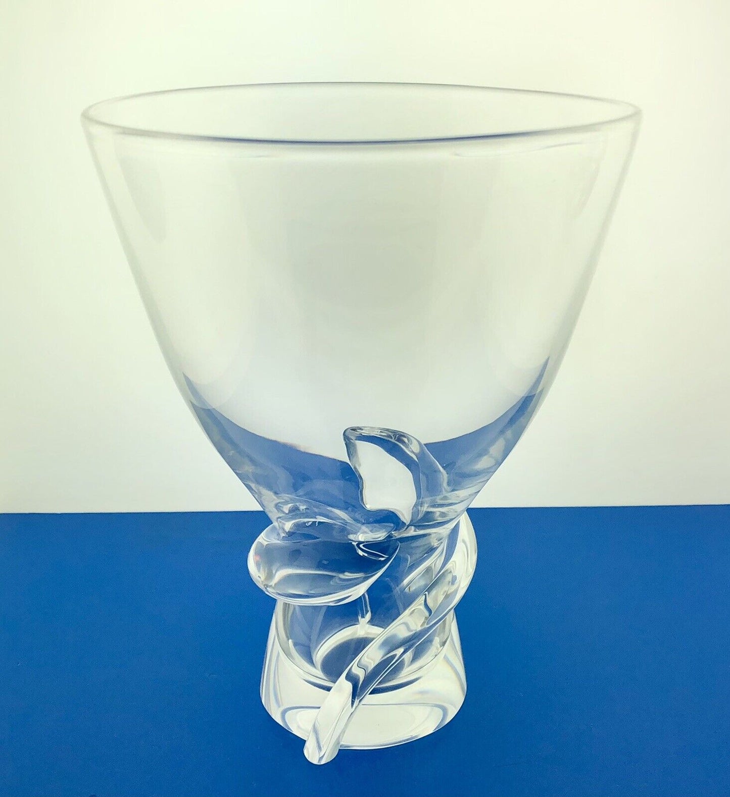 Mid Century Steuben Classic Hand Blown Art Glass Modernist Twist Flower Vase