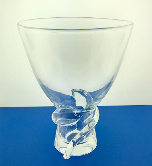 Mid Century Steuben Classic Hand Blown Art Glass Modernist Twist Flower Vase