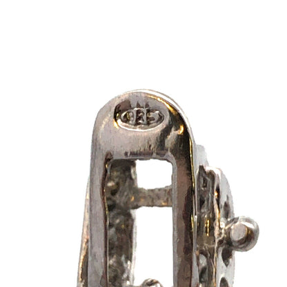 Designer 925 Sterling Silver Diamond Triple Row Bar Link Tennis Bracelet