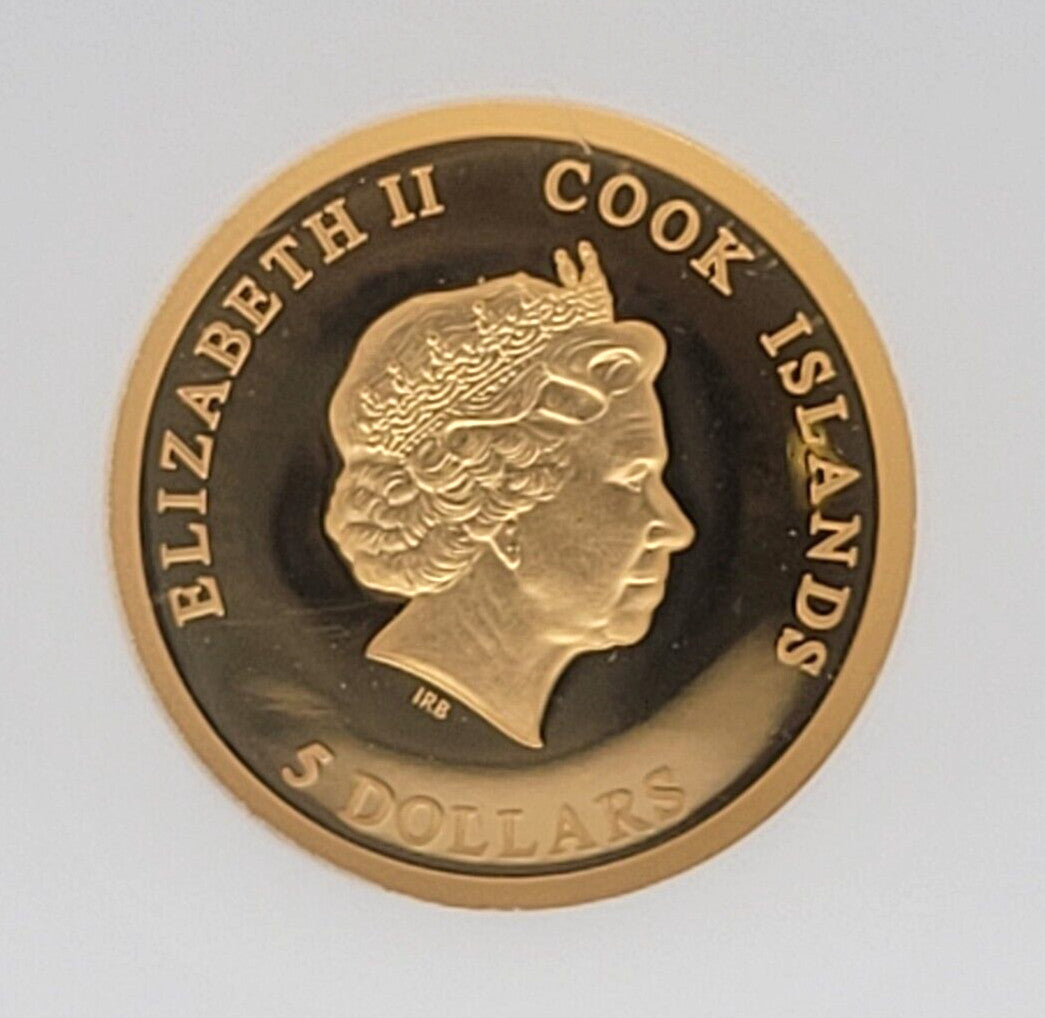 2021 $5 Cook Islands NGC PF70 Proof Cameo Mr. Bean Teddy 1/2g .999 Gold Coin