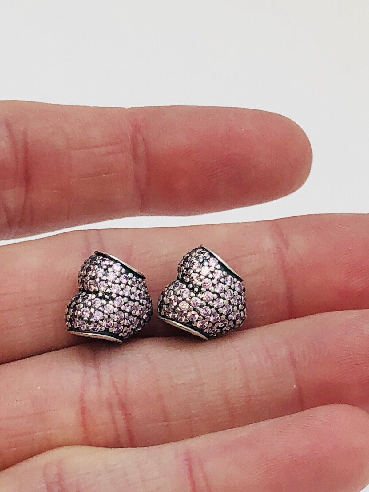 Authentic Pandora Pink Pave Open Your Heart Sterling 925 Charm 791052PCZ Retired