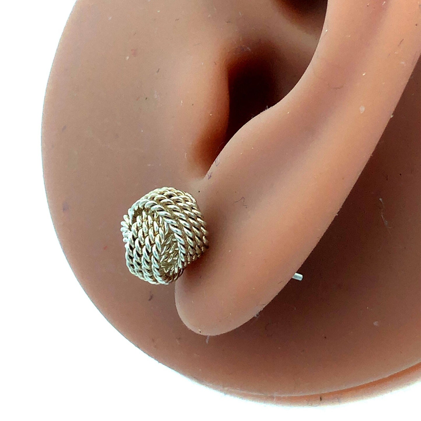 Designer Tiffany & Co. 925 Sterling Silver Twist Knot Stud Earrings
