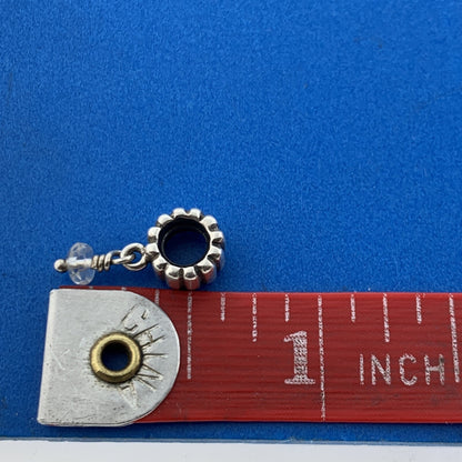Authentic PANDORA 925 Sterling Silver 790166BK White Quartz April Dangle Charm