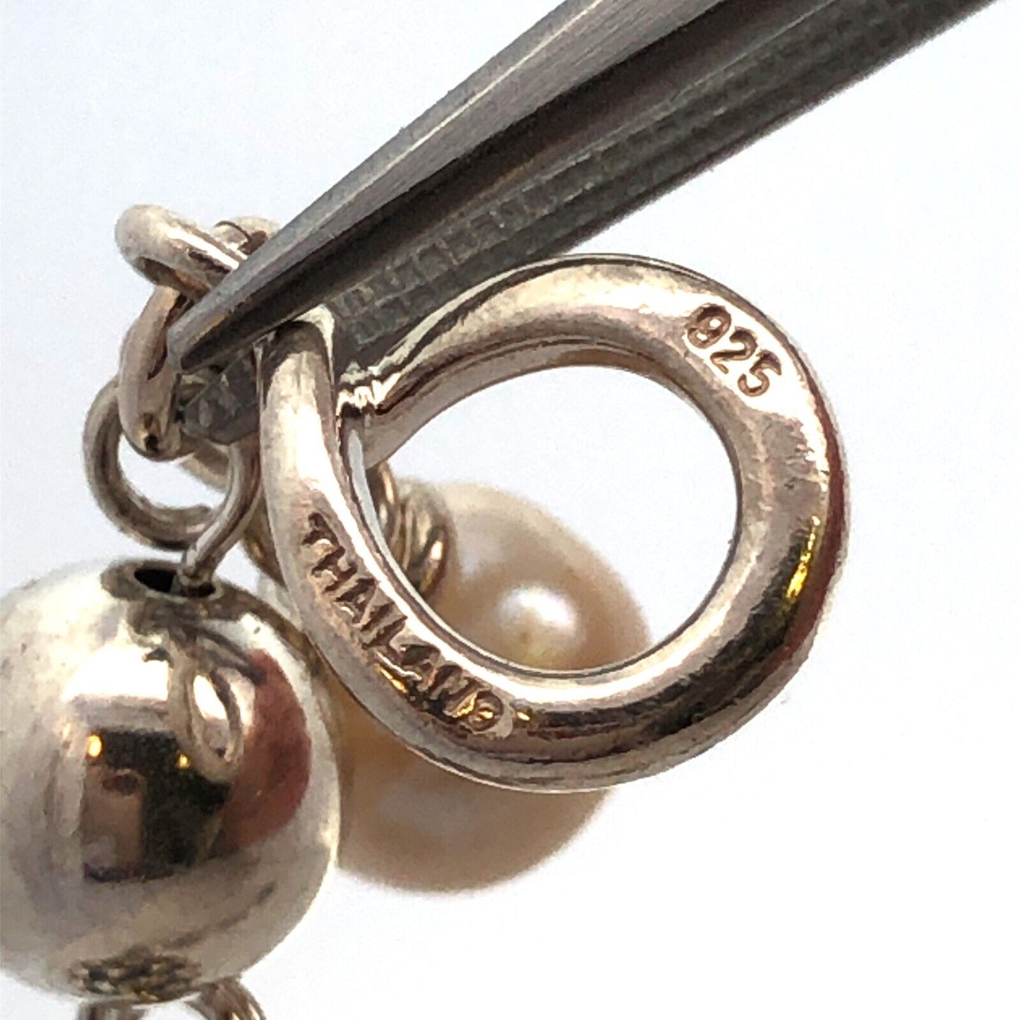 Michael Dawkins 925 Sterling Silver Pearl Textured Ball Beaded Toggle Bracelet