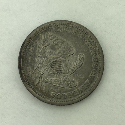 1857 P Silver Seated Quarter Dollar No Motto Philadelphia Mint Coin Extra Fine