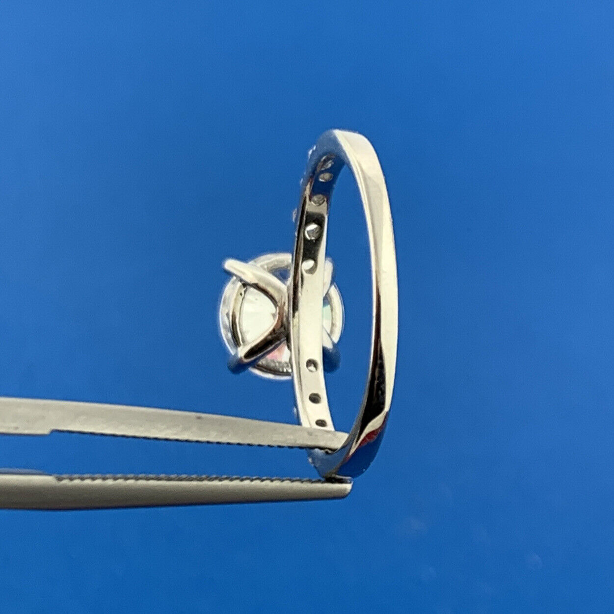 Stunning Sterling Silver ATI Cubic Zirconia Solitaire Accents Statement Ring