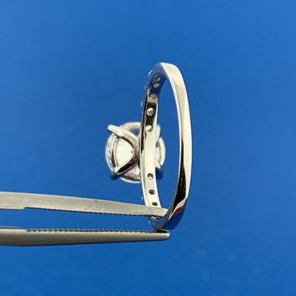 Stunning Sterling Silver ATI Cubic Zirconia Solitaire Accents Statement Ring