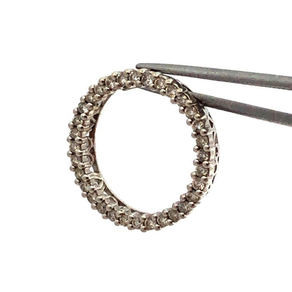 Designer JX 14K White Gold Round Diamond Eternity Anniversary Pendant