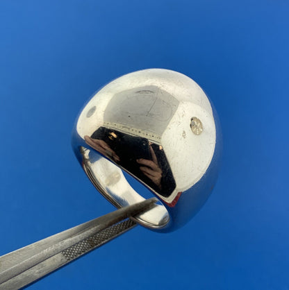 Designer 925 Sterling Silver High Polished Smooth Dome Statement Ring