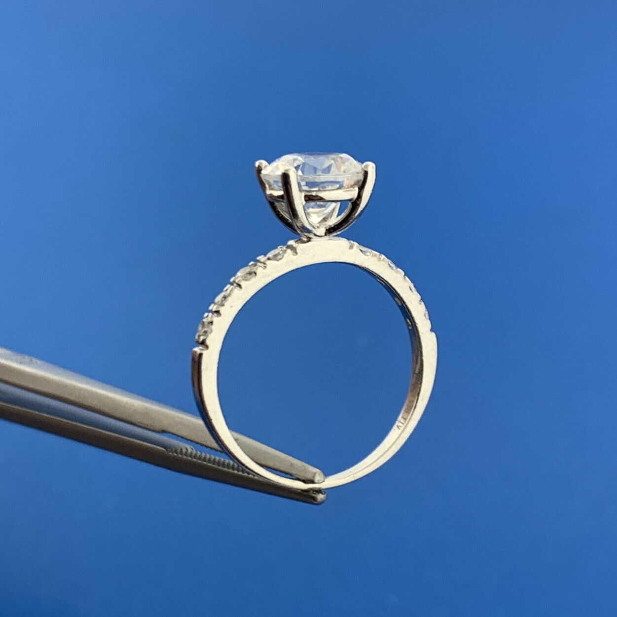 Stunning Sterling Silver ATI Cubic Zirconia Solitaire Accents Statement Ring