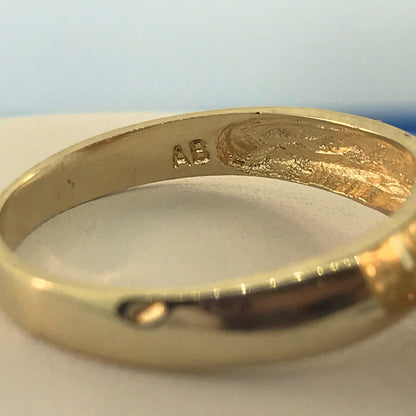 Retro 10K Yellow Gold Blue White Cubic Zirconia Star Comet Spinner Ring