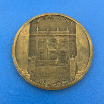 Art Deco Raoul Benard Bronze Central Hanover Paris 20 Place Vendome Bank Medal
