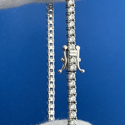 Designer SW 925 Sterling Silver Round Cubic Zirconia Statement Tennis Bracelet