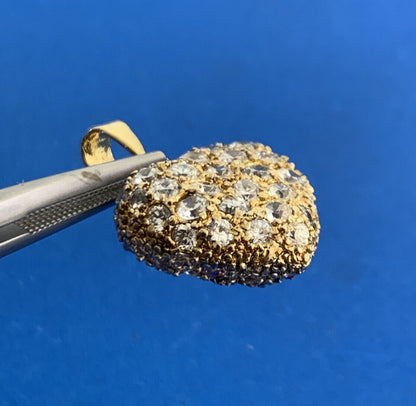 Designer DBJ 925 Sterling Silver Vermeil Cubic Zirconia Cluster Heart Pendant